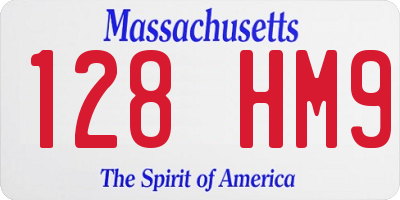 MA license plate 128HM9