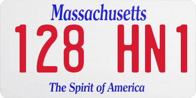 MA license plate 128HN1