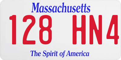 MA license plate 128HN4
