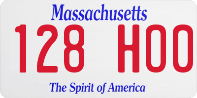 MA license plate 128HO0