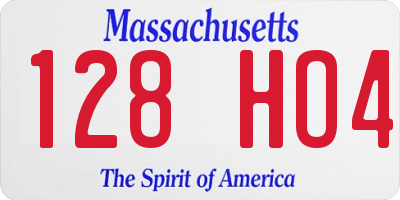 MA license plate 128HO4