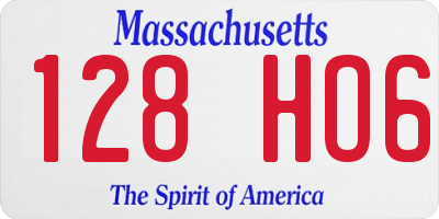 MA license plate 128HO6