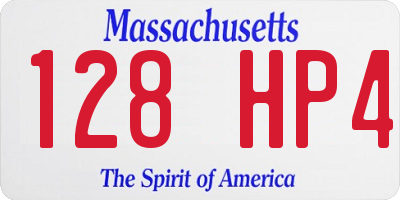 MA license plate 128HP4