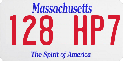 MA license plate 128HP7
