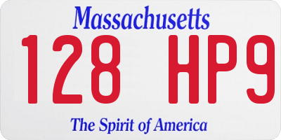 MA license plate 128HP9