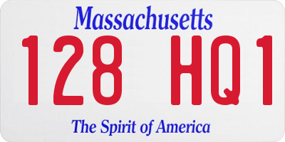 MA license plate 128HQ1