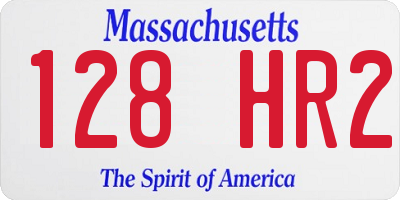 MA license plate 128HR2