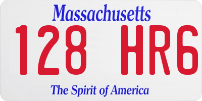 MA license plate 128HR6