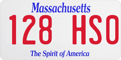 MA license plate 128HS0