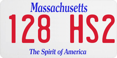 MA license plate 128HS2