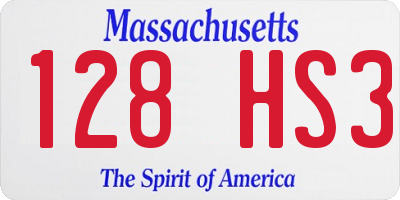 MA license plate 128HS3