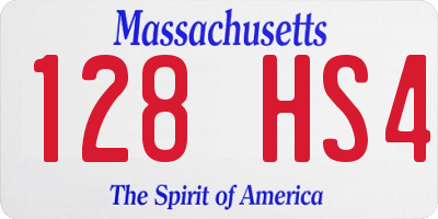 MA license plate 128HS4