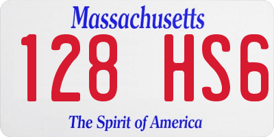 MA license plate 128HS6