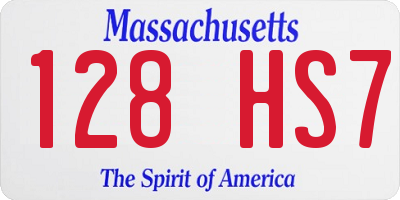 MA license plate 128HS7