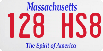 MA license plate 128HS8