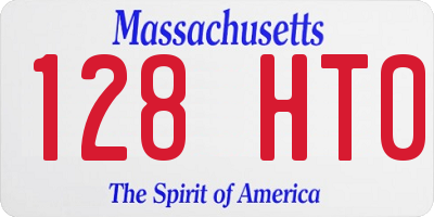 MA license plate 128HT0