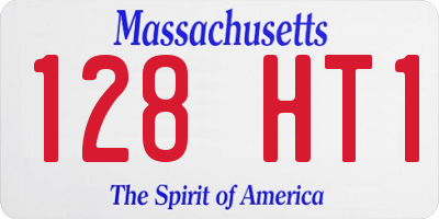 MA license plate 128HT1