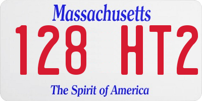 MA license plate 128HT2