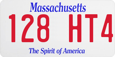 MA license plate 128HT4