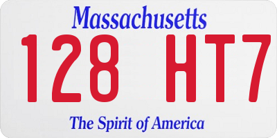MA license plate 128HT7