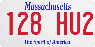 MA license plate 128HU2