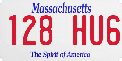 MA license plate 128HU6