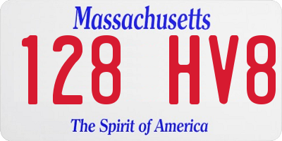 MA license plate 128HV8