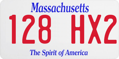 MA license plate 128HX2