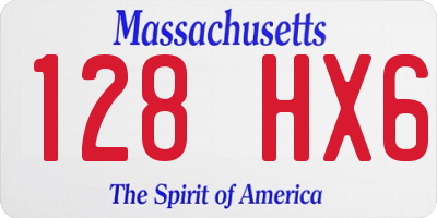 MA license plate 128HX6