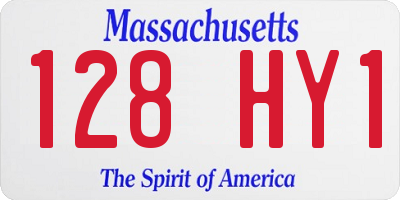 MA license plate 128HY1