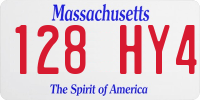 MA license plate 128HY4