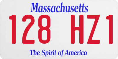 MA license plate 128HZ1