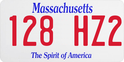 MA license plate 128HZ2