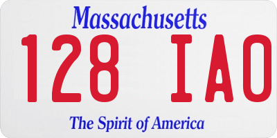 MA license plate 128IA0