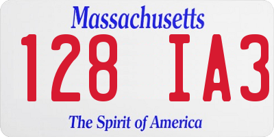MA license plate 128IA3