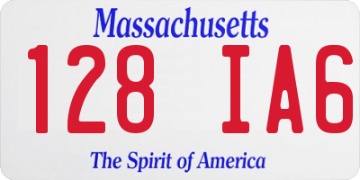 MA license plate 128IA6
