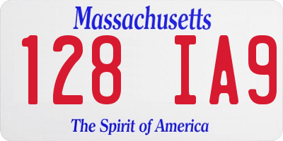 MA license plate 128IA9