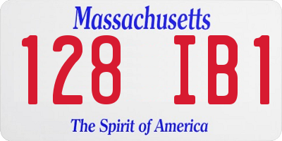 MA license plate 128IB1