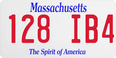 MA license plate 128IB4
