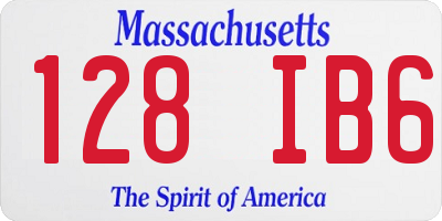 MA license plate 128IB6
