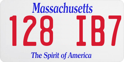 MA license plate 128IB7