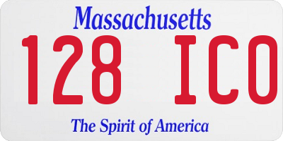 MA license plate 128IC0