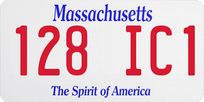 MA license plate 128IC1