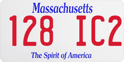 MA license plate 128IC2