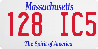 MA license plate 128IC5