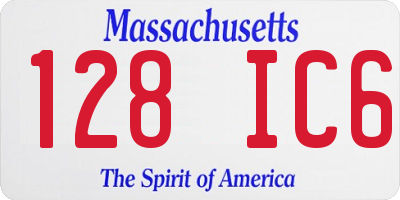 MA license plate 128IC6