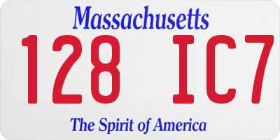 MA license plate 128IC7