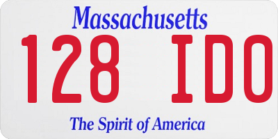 MA license plate 128ID0