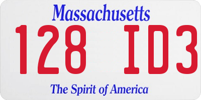 MA license plate 128ID3
