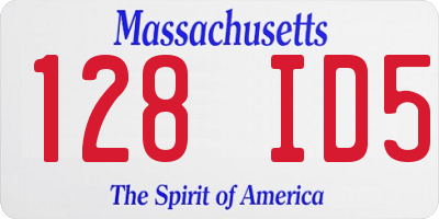 MA license plate 128ID5